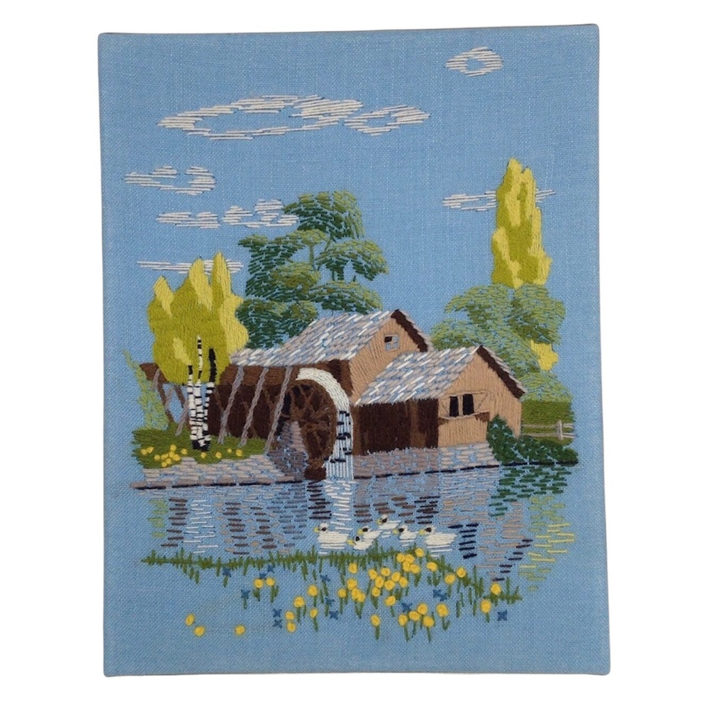 Vintage 70s Spring Decor Embroidery 11x14